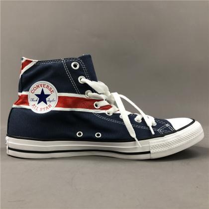 Wen Hand Painted Shoes Blue Converse High Top..